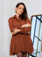 Saia Feminina Fluida em Chiffon Texturizado Mirella