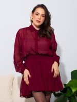 Saia Feminina Fluida em Chiffon Texturizado Mirella