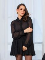 Saia Feminina Fluida em Chiffon Texturizado Mirella