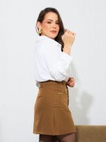 Saia Feminina Alfaiataria com Bolsos Marcella