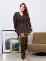 Cardigan Feminino Tricô com Faixa Clarice