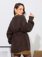 Cardigan Feminino Tricô com Faixa Clarice