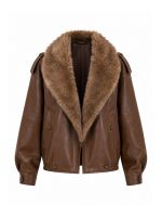 Jaqueta Feminina Oversized em Couro Eco Greta