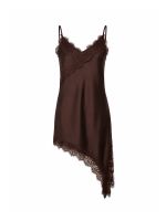 Vestido Slip Dress em Cetim com Renda Dafne