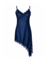 Vestido Slip Dress em Cetim com Renda Dafne