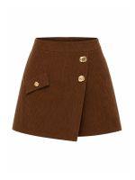 Shorts Feminino Transpassado em Veludo Cotelê Janaína