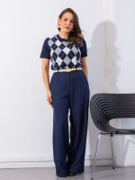 Blusa Feminina Tricô Argyle Constanza