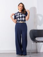 Blusa Feminina Tricô Argyle Constanza
