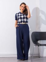 Blusa Feminina Tricô Argyle Constanza