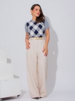 Blusa Feminina Tricô Argyle Constanza