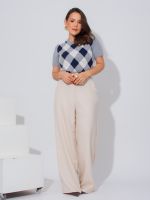 Blusa Feminina Tricô Argyle Constanza