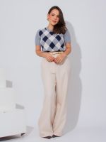 Blusa Feminina Tricô Argyle Constanza