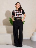 Blusa Feminina Tricô Argyle Constanza