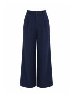Calça Feminina Alfaiataria Pantalona Cintura Alta Brenda