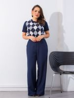 Calça Feminina Alfaiataria Pantalona Cintura Alta Brenda