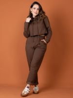 Conjunto Feminino Moletom Cropped com Capuz Olívia