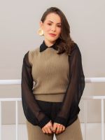 Blusa Feminina em Tricô Modal Canelado Betina