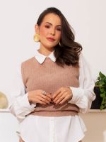 Blusa Feminina em Tricô Modal Canelado Betina