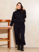 Blusa Feminina Moletom Peluciada Gola Alta Yasmin