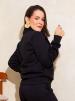 Blusa Feminina Moletom Peluciada Gola Alta Yasmin