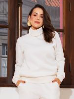 Blusa Feminina Moletom Peluciada Gola Alta Yasmin