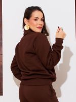 Blusa Feminina Moletom Peluciada Gola Alta Yasmin