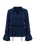 Blusa Feminina Manga Longa com Babados Taly