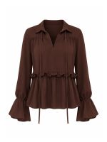 Blusa Feminina Manga Longa com Babados Taly