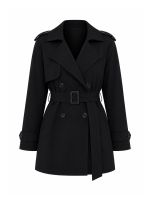 Trench Coat Feminino Curto em Gabardine Luiza