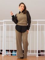 Calça Feminina Comfy em Tricô Modal Canelado Betina