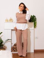 Calça Feminina Comfy em Tricô Modal Canelado Betina