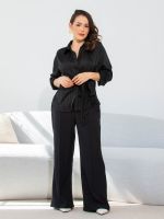 Camisa Feminina de Cetim com Amarração Diana