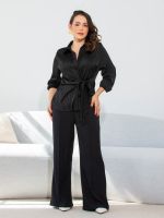Camisa Feminina de Cetim com Amarração Diana