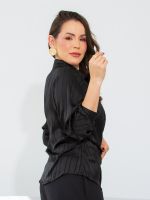 Camisa Feminina de Cetim com Amarração Diana