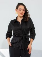 Camisa Feminina de Cetim com Amarração Diana