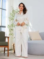Camisa Feminina de Cetim com Amarração Diana
