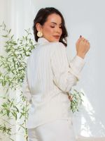 Camisa Feminina de Cetim com Amarração Diana