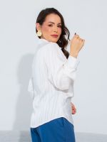Camisa Feminina de Cetim com Amarração Diana