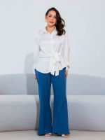 Camisa Feminina de Cetim com Amarração Diana