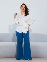 Camisa Feminina de Cetim com Amarração Diana