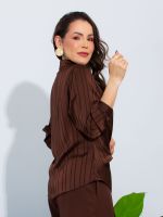 Camisa Feminina de Cetim com Amarração Diana