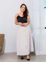 Saia Feminina Alfaiataria Midi Transpassada Eloá