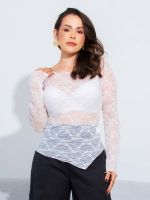 Blusa Feminina em Renda Manga Longa Vivian