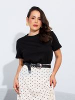 Blusa Feminina Básica Manga Curta Clara