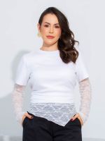 Blusa Feminina Básica Manga Curta Clara