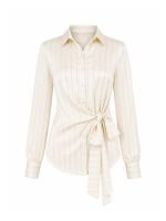 Camisa Feminina de Cetim com Amarração Diana