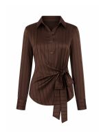 Camisa Feminina de Cetim com Amarração Diana