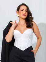 Corset Feminino em Renda Clara