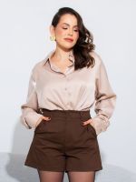 Shorts Feminino Alfaiataria Cintura Alta Carmela