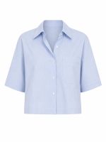 Camisa Cropped Feminina em Tricoline Portofino